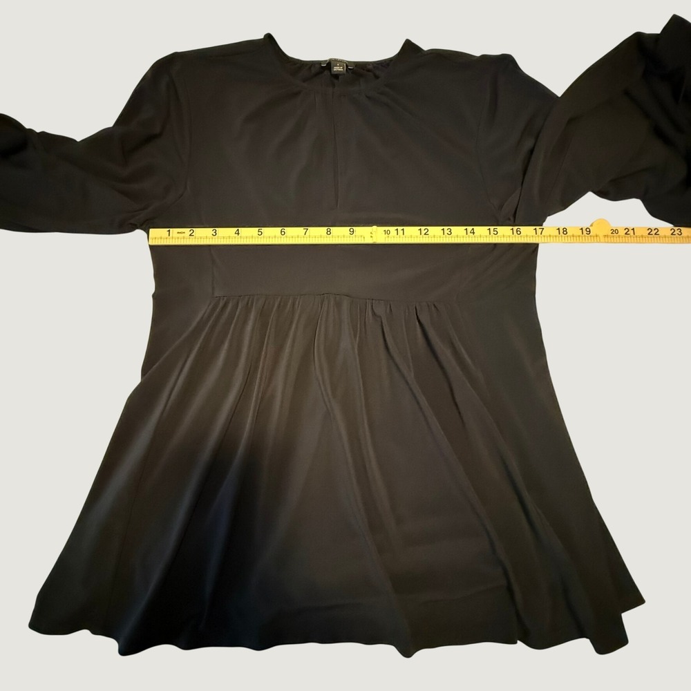 Ann Taylor Black Bell Sleeve Peplum Tunic Top Keyhole Neck Jersey Knit Small - Picture 5 of 9
